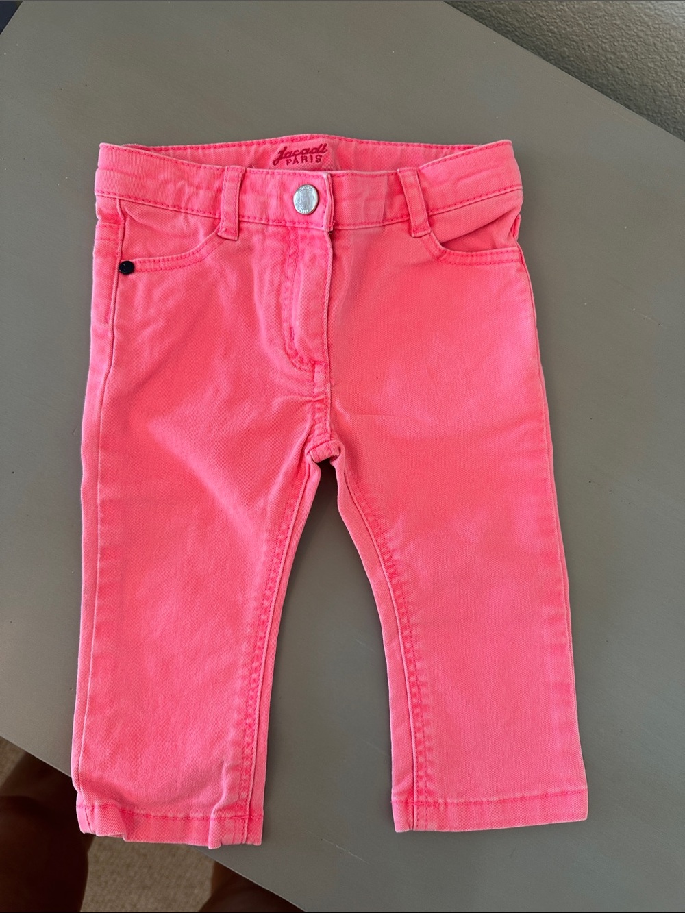 Jacadi Coral Pink Baby Girls' Jeans 12m